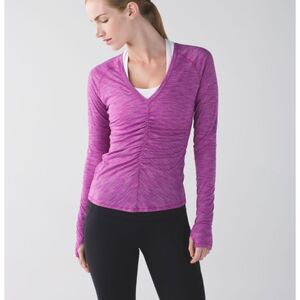 Women Lululemon Interval Long Sleeve Slim Fit in Heathered Ultra Violet